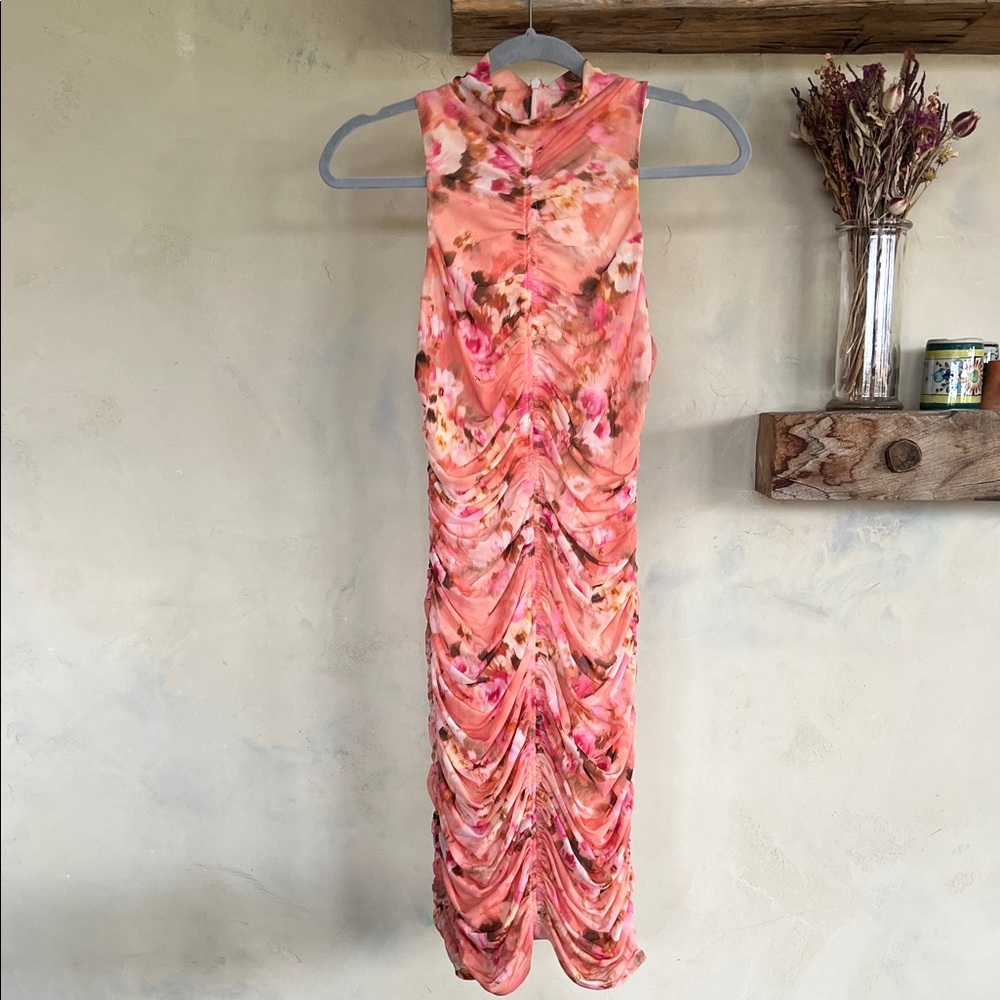 Black Halo Kobe Ruched floral dress